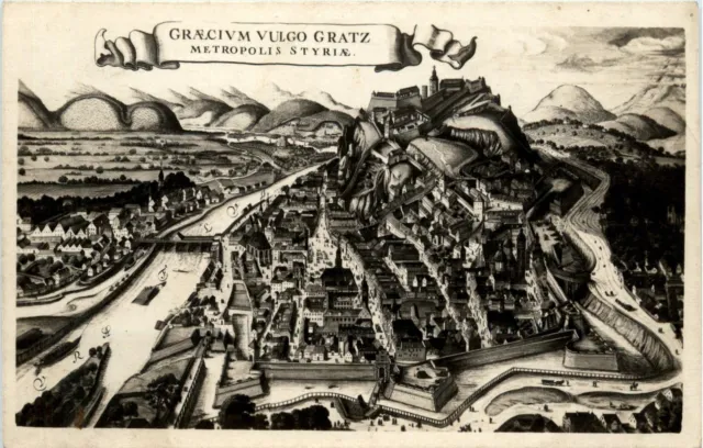 Graz/Steiermark - Graz, Alt-Graz, Ansicht d.Stadt v. Süden 1636 v. W. Hollar -31