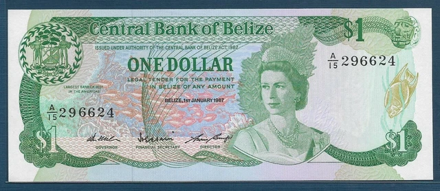 Belize 1 Dollar, 1987, P 46c, UNC