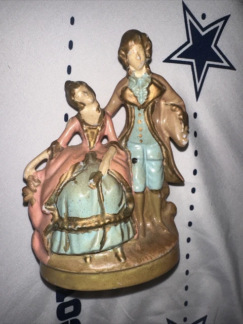 Vintage Porcelain Victorian Courting Couple Figurine Hand Painted 5” Beautiful