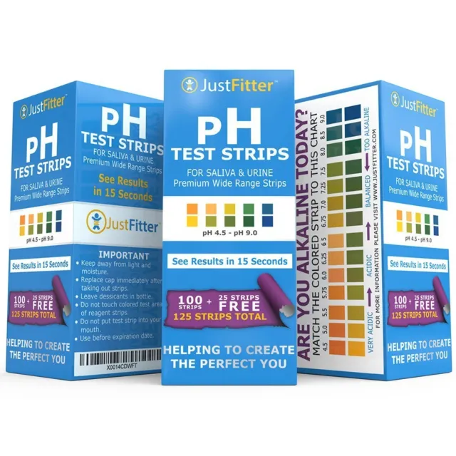 pH Urine Saliva Healthy Alkaline Indicator Plastic Test Sticks 125 Strip Pack 2