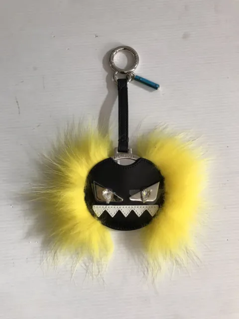 New FENDI Monster Black & Yellow Mirror Keychain