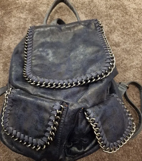 Navy Faux Suede Backpack NWOT