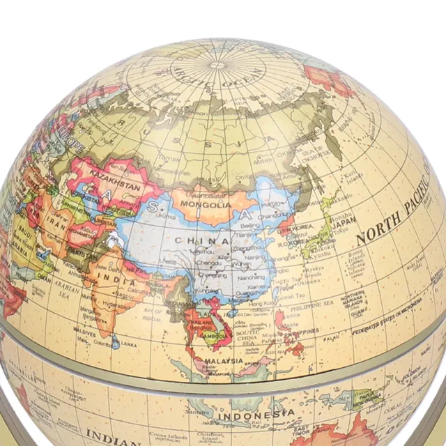 Mini World Map Globe English Edition Desktop Rotating Earth Geography Globe TP