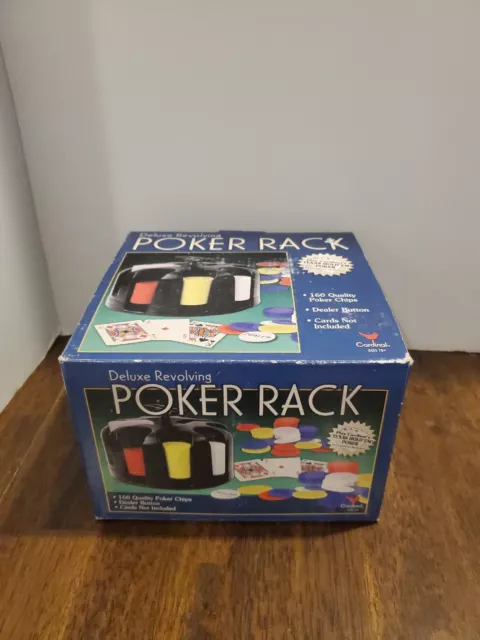 Vintage Cardinal Deluxe Revolving Poker Rack With 160 Chips - NEW in BOX