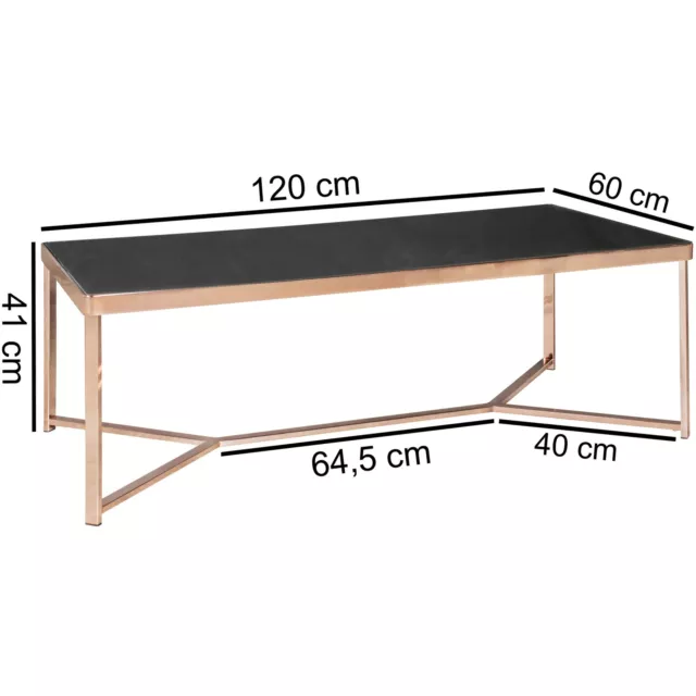 FineBuy Design Couchtisch 120x60cm Tisch Metall Glas Wohnzimmertisch Glastisch 3