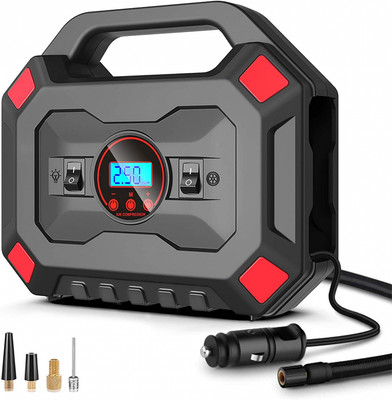 oasser Compresseur d’Air Portatif 12V Gonfleur Electrique Compresseur Air Numérique avec Lampe LED 150PSI 