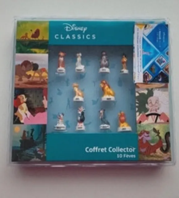 Coffret Fèves Animaux Disney Plumier Collection Complète Porcelaine Peinte  Main