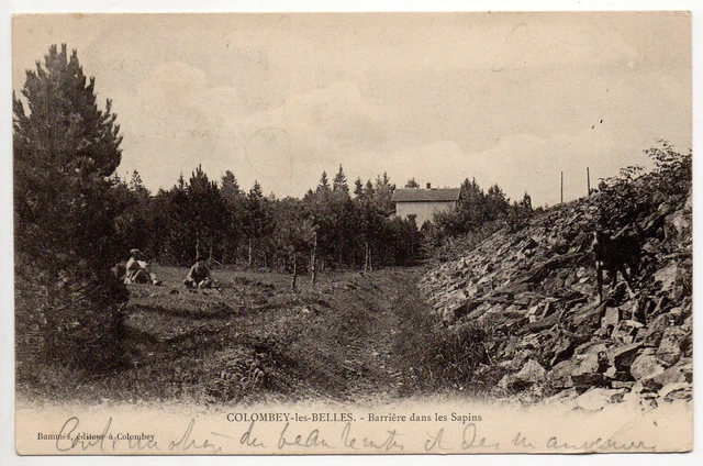 COLOMBEY LES BELLES Meurthe et moselle CPA 54 barriere dans les sapins