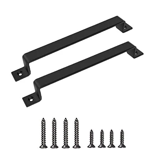 Black Barn Door Handle 10 inches Gate Handle Set Pack of 2 Door Pulls Handle 2PC
