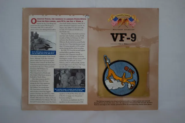 Badges Of Honor Patch With Card Vf-9 Cat O' Nines Ww2