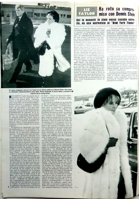 FARRAH FAWCETT & Ryan O'neal = 2 Pages 1984 Spanish Clipping /Coupure
