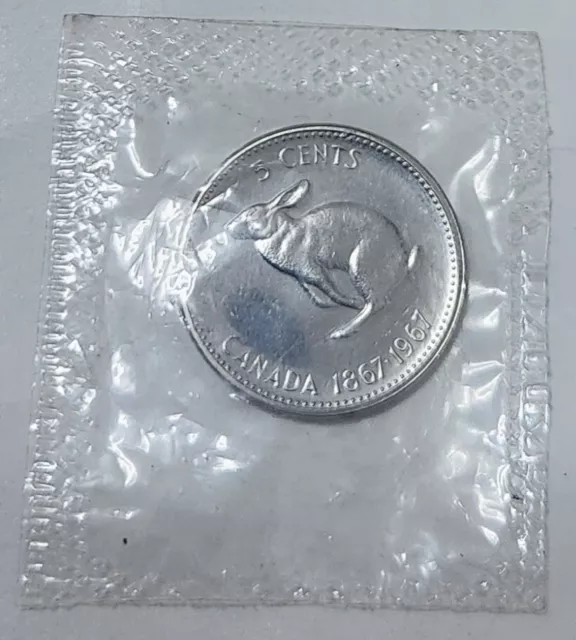 Canada 🇨🇦 Sealed Five Cents Coin Proof-Like Sealed (Queen Elizabeth Ii) 1967