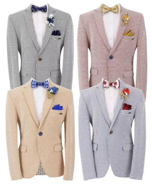 Boys Plaid Blazer Slim Fit Single-Breasted Smart Formal Suit Jacket