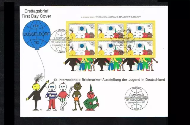 [D19_114] - 1990 - Germany FDC Mi. 1472 (block 21) - Philatelic Exhibition