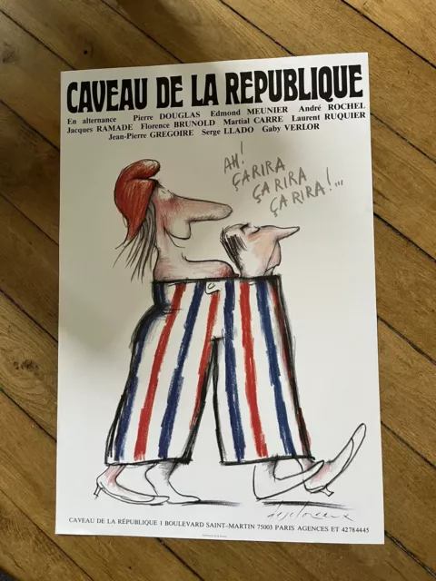 Affiche Théâtre Caveau République Mitterand Ah Ça Ira Ça Ira DESCLOZEAUX