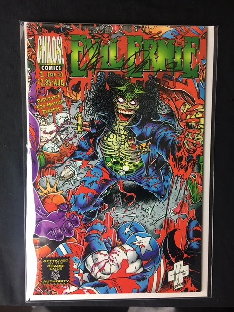 Evil Ernie vs. the Super Heroes #1 Aug 1995 Chaos! Comics Signed By Brian Pulido