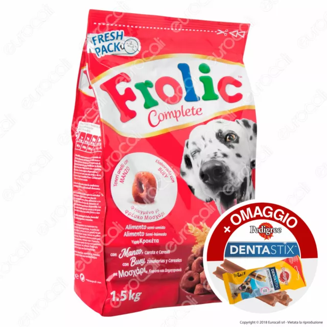 Frolic Cibo Semi Umido per Cani con Manzo, Carote e Riso - 1,5KG •