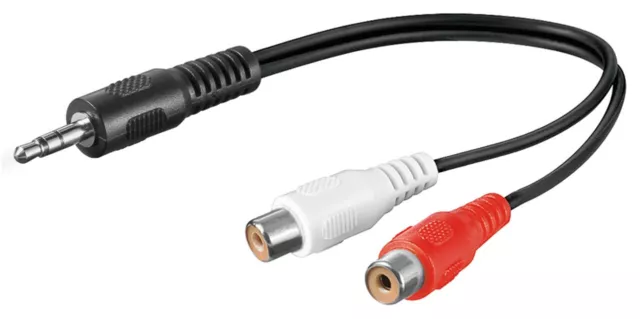 Audio Kabel Adapter Klinkenstecker Klinke 3,5mm auf 2x Cinch Buchse 0,2m stereo