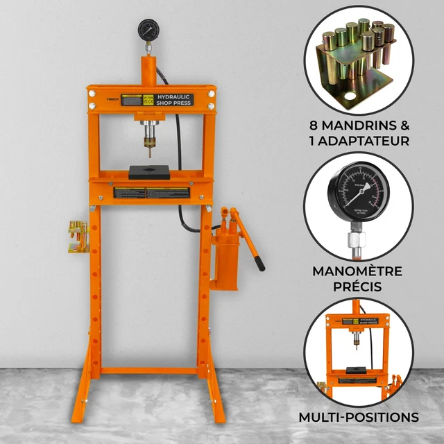 Presse hydraulique 20t Manuelle Autoportante 9 Niveaux  Atelier Bricolage DIY