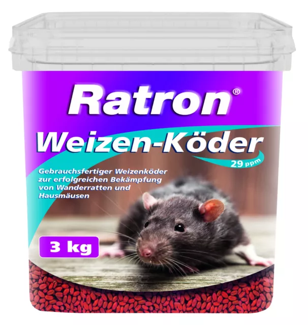 Ratron® Weizen-Köder 29 ppm Ratten- und Mäusebekämpfung 3 kg