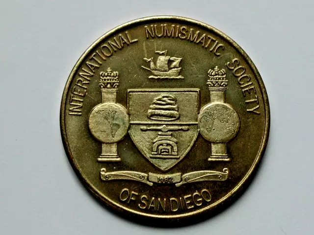 San Diego CA INTERNATIONAL NUMISMATIC SOCIETY Explorer Medal - Columbus/Cabrillo