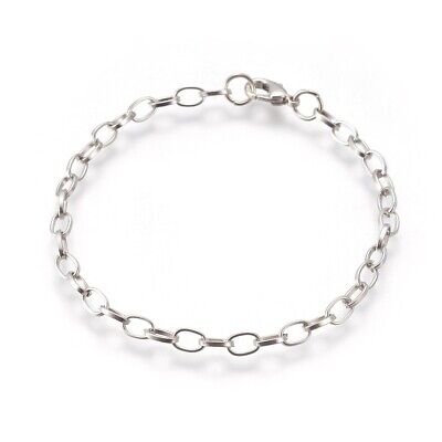 10x Iron Cross Chain Bracelet Making with Lobster Claw Clasps Platinum 205mm