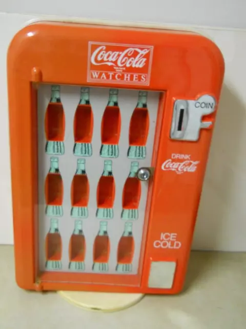 Vintage Coca-Cola Watch Display Cabinet Rotating Double Sided Plastic Holds 24