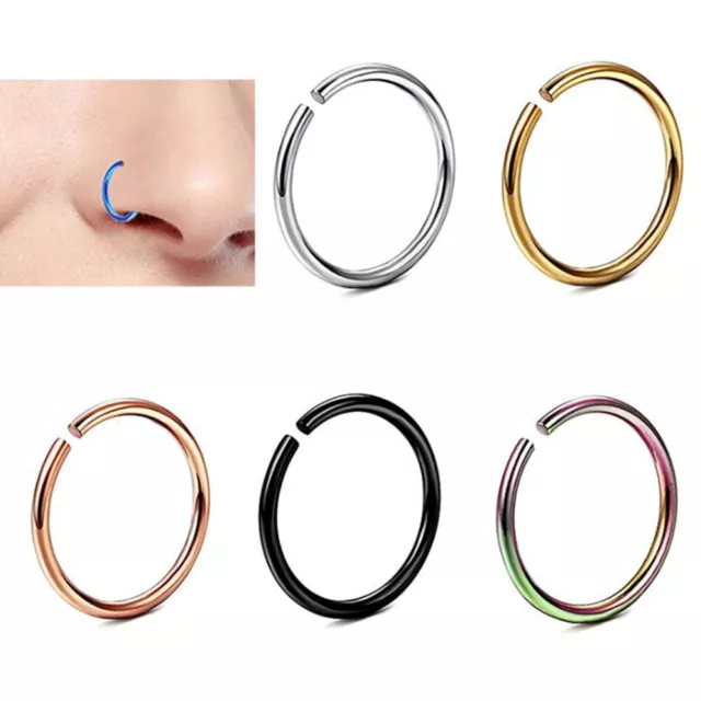 5 couleurs anneaux de nez cerceau de nez en acier inoxydable piercing corporel bijoux pour femmes 3