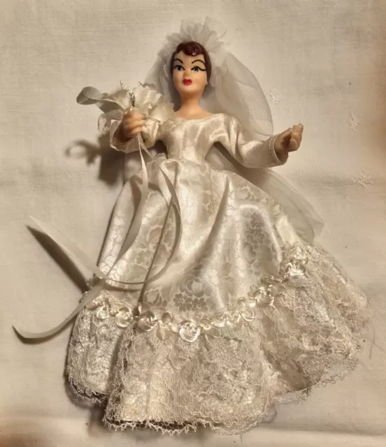 Vintage Rubber Plastic Bride Doll 6.5"