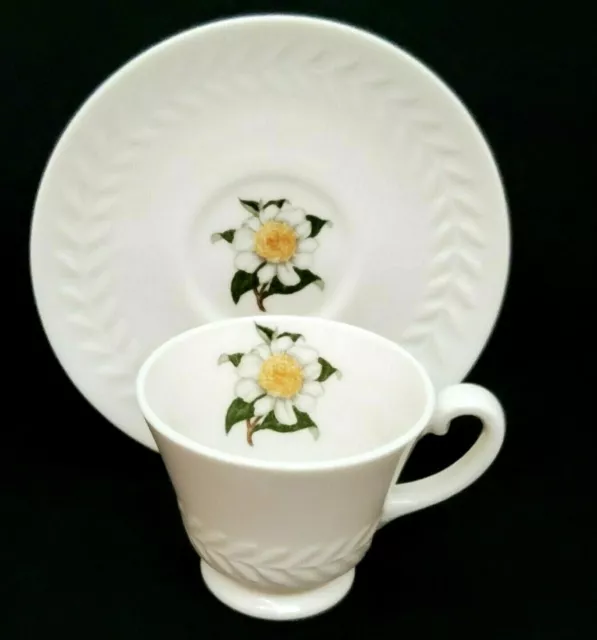 Antique Theodore Haviland America Sunflower Porcelain Demitasse Cup & Saucer