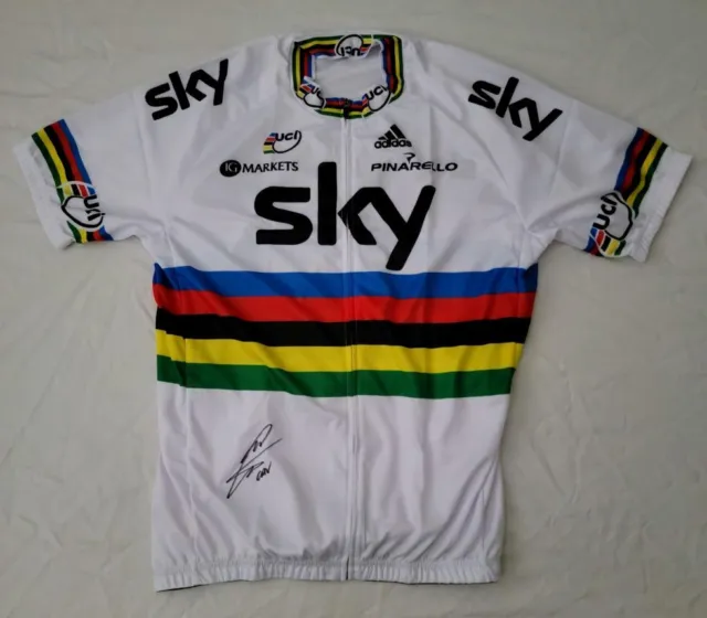 Mark Cavendish signed 2012 World Champion SKY cycling jersey Tour de France Prf
