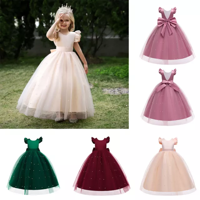 Kids Girl Evening Dress Wedding Flower Girls Party Gown Princess Prom Dresses