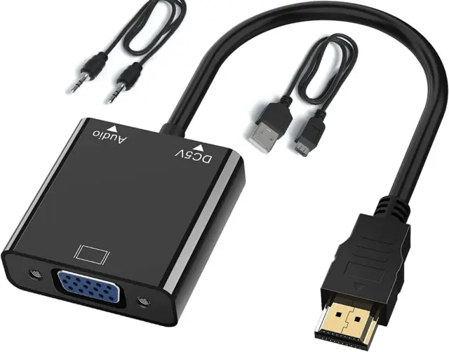 HDMI Auf VGA Adapter, HDMI Zu VGA Konverter (Stecker Auf Buchse) 1080P HDTV Mit