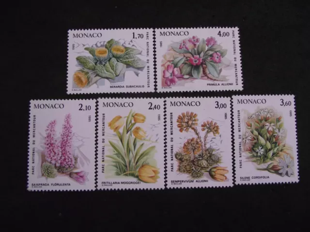 Monaco 1985 Set nuovo di zecca fiori nel Parco Nazionale del Mercantour.