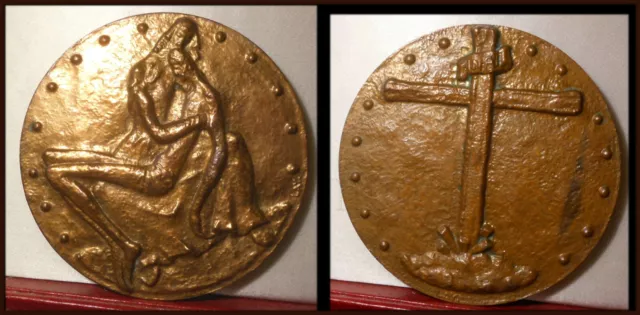 Grande Médaille religieuse par Lay Christ Vierge Marie Croix 2