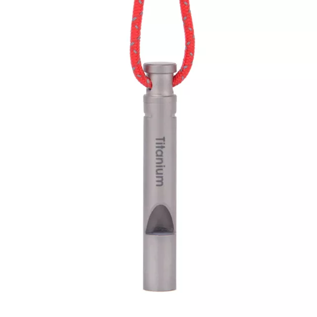Titanium Emergency Whistle with Cord Outdoor Survival Camping Hiking CBG T8X5