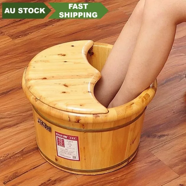 Foot basin wooden bucket foot bath tub plus cover and massage 足浴桶加厚泡脚加盖和按摩器