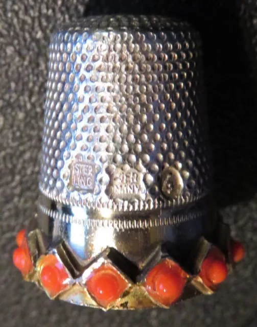 Gabler Silber 925 Fingerhut Korallen-Bordüre Gr. 4 Sterling silver thimble