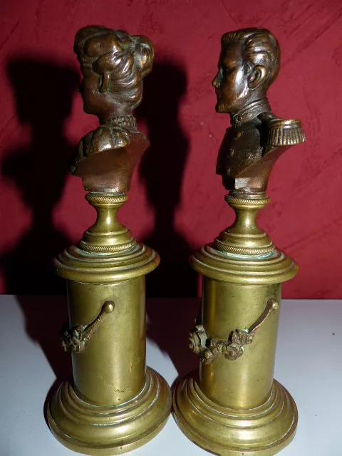 Paire de bustes en bronze du couple Royale (Elisabeth & Albert ) de Belgique 5