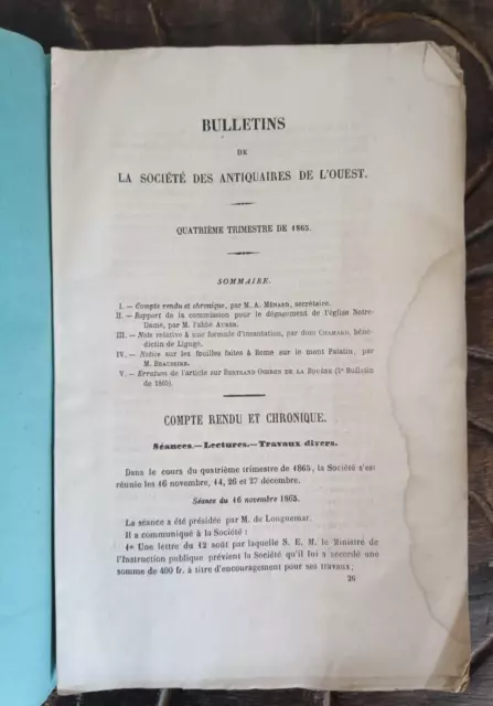 Bulletins de la société des antiquaires de l'Ouest 1865 Notre-Dame de Paris 62