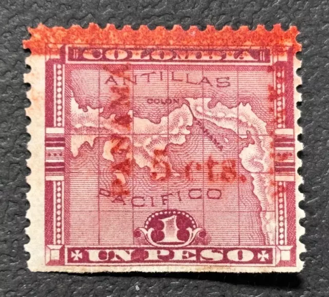 PANAMA stamp 1904 Map Colombia Ovpt. Red / NG / TA141