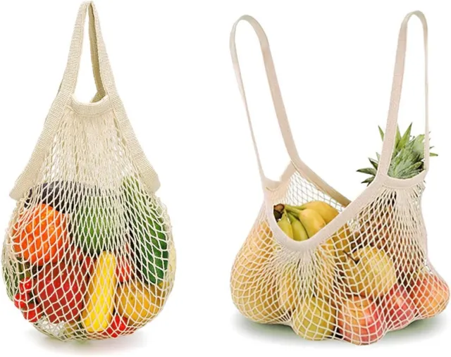 3 PCS FRUIT and Vegetable Mesh Bag Shopping Reusable Bags Grocery £10.78 -  PicClick UK