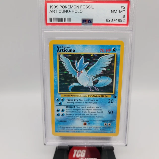 1999 Pokemon Fossil Articuno Holo Rare #2 PSA 8 💥💥 Vintage