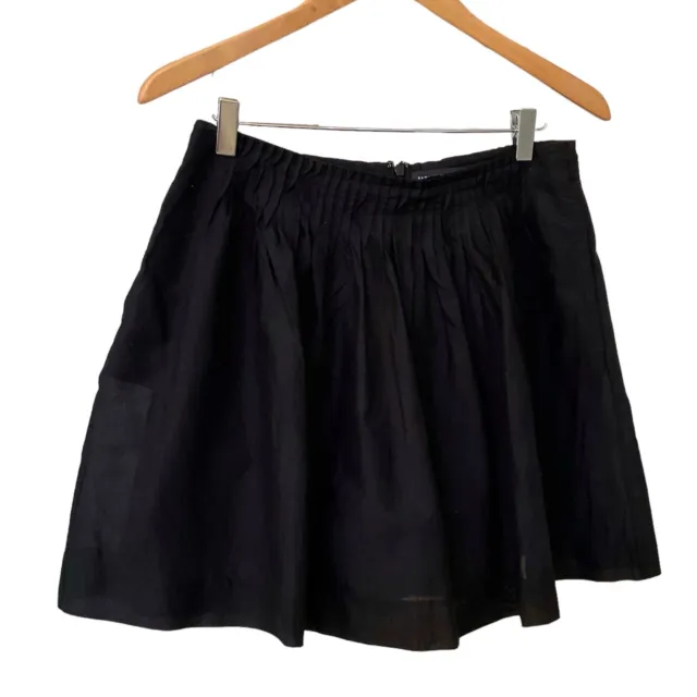 Banana Republic Black Skirt Pleated Layered Lightweight Back Zip, Size 6