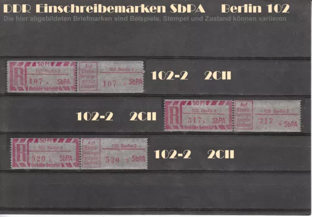 DDR R-Zettel SbPA Einschreibemarken BERLIN 102 bis 119 postfrisch ** LOT