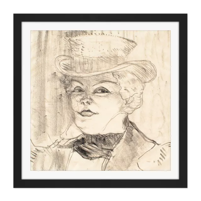 Toulouse Lautrec Madame Rejane 1894 Square Framed Wall Art 16X16 In