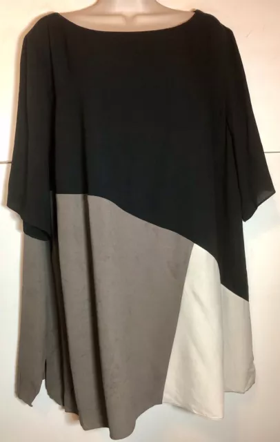 Eileen Fisher Womens Plus Size 2X Georgette Crepe Silk Tunic  Top New With Tags