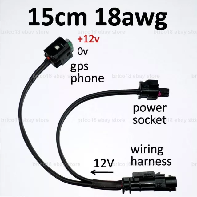 BMW Accessory Cable Power Outlet 15cm/18awg - R1250 F650 F700 F750 F800 F850 GS