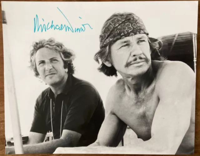 Michael Winner signed 10x8 Iconic photo with Charles Bronson from Death Wish