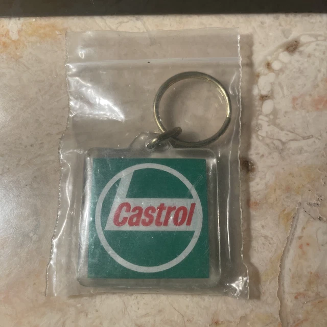 Vintage  CASTROL OIL keychain keyring Sealed